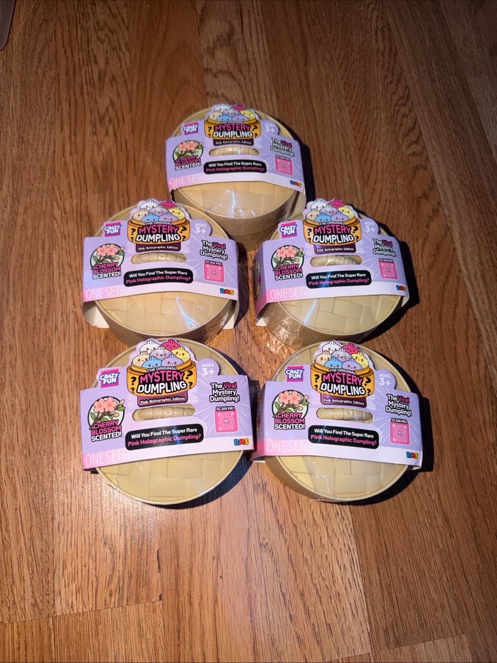 Crazy Fun Mystery Dumpling Pink Holographic Blind Packs Lot of 5 Scented
